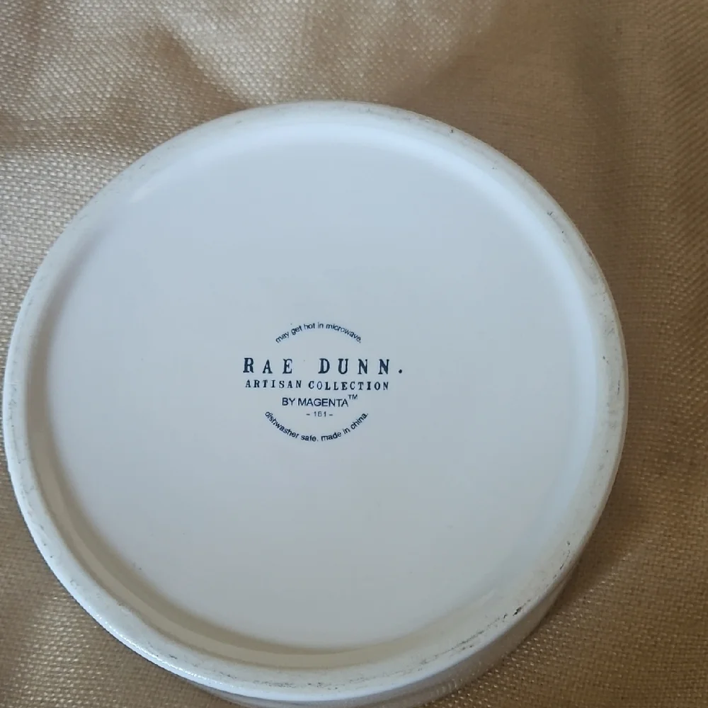 Rae Dunn White Ceramic Dog Bowl